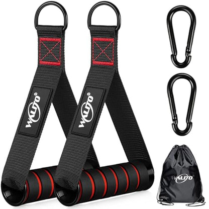 WALITO Exercise Handles, Replacement Cable Machine Attachments for Home Gym Equipment, Pulley System, Pilates, Resistance Bands, Strength Trainer, Heavy Duty Working Out Handles - color: 1-Black Red
