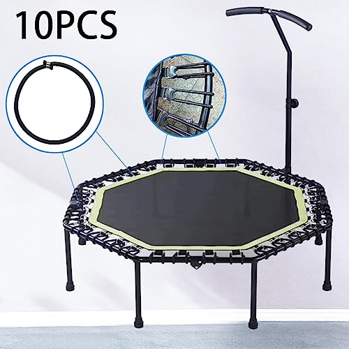 10Pcs Trampoline Elastic Rope Elastic Ties Aluminum Buckle Trampoline Accessories Bungee Cord for Tarp Canopy Exercise Fitness Trampoline, Black