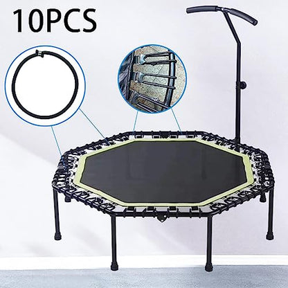 10Pcs Trampoline Elastic Rope Elastic Ties Aluminum Buckle Trampoline Accessories Bungee Cord for Tarp Canopy Exercise Fitness Trampoline, Black