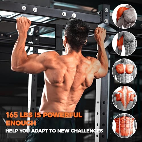 Innstar Pull Up Assistance Bands, Heavy Duty Resistance Band for Pull Up Assist, Adjustable Resistance 165-265lbs with Fabric Feet/Knee Rest, Pull Up Bands Assistance Bands