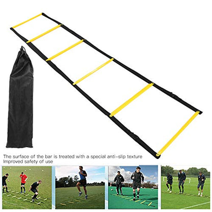 Speed Ladder for Football Footwork Training, Agile Speed Training Ladder with Anti - Slip Rungs, 14.4ft Fixed 10 - Rung Design with Carry Bag for Soccer Drills