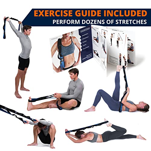 Brazyn Mobility Stretching Strap | Multi-Functional 12-Loop Strap for Stretching, Yoga, Physical Therapy, Pilates, Dance and Gymnastics