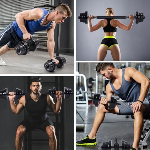 Nice C Weights, Dumbbell Set, Kettlebells, Adjustable Dumbbells, Barbell Weight Set, 20-40-50-70LB 3-in-1 set, Non-Slip, All-purpose