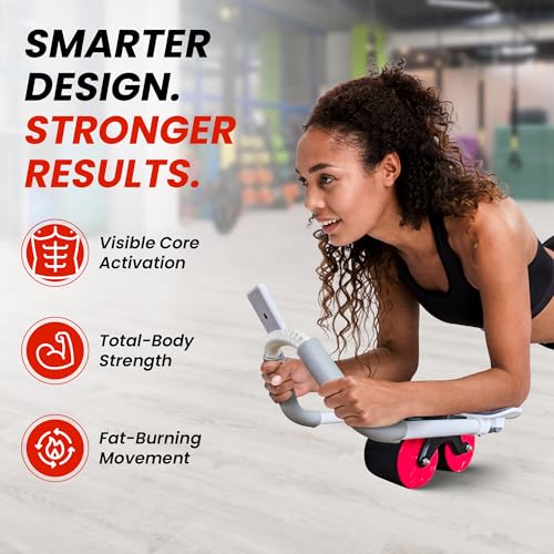 AB Roller for Men & Women – Core Strength Training Wheel Set with Elbow Support & 2 Knee Pads – Abdominal Exercise Roller for Core Stability, Belly Fat Reduction, and Total Body Workout Equipment
