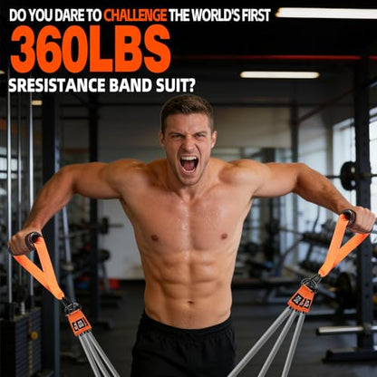 2 in 1 18PCS Heavy Resistance Bands & Assisted Pull Up Bands Combo – 300LBS/225LBS with Non-Slip Handles, Ankle Straps, Door Anchor, Adjustable Bands & Foot Pedals for Strength Training