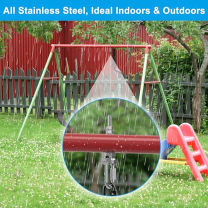 Dolibest Heavy Duty Swing Hanger, 304 Stainless Steel Swing Bolts w/Quick-Connect Carabiner, Swing Hook w/Dual-Screw Locking for Hammock, Yoga Swing, Porch Swing for Wood/Metal Beam-(M10X5'')-1500LB - color: M10X5''-6PCS