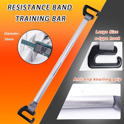 J Bryant Bamboo Resistance Band Workout Platform - Complete Set with Tube Bands, Handles, Bar & Loop Hooks for Full-Body Strength, Rehab, Mobility & Functional Training - style: Set B
