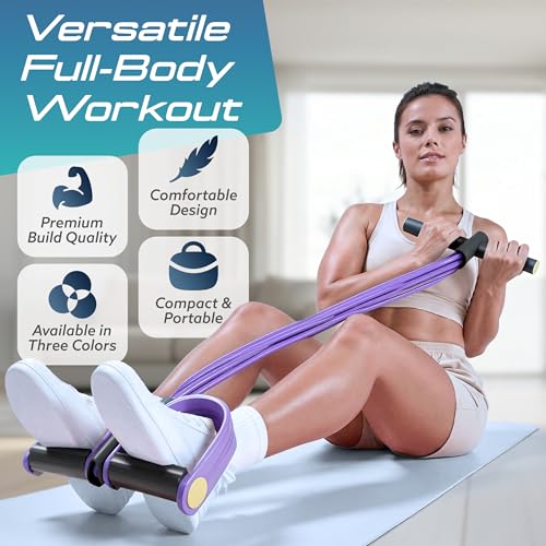 Premium 6 Tube Resistance Band – Powerful, Visible Results with Safe Low-Impact Design | Multifunction Pedal Resistance Band | Home Gym Equipment for Women | 30-Day Support - color: rosy