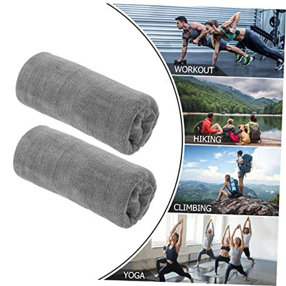Kisangel 2Pcs Quick Dry Microfiber Gym Towels Super Absorbent Sports Sweat Towels for Workout Yoga Travel Camping Fitness with Cooling Function Gray