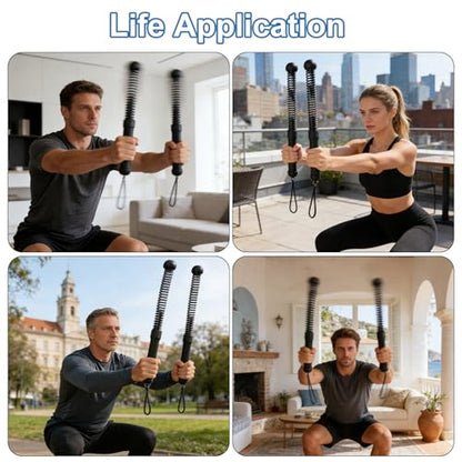 2pcs Weighted Ropeless Battle Ropes for Home Gym, Heavy Duty Weighted Cordless Battle Ropes for Men Women, Portable Exercise Workout Equipment for Strength Building, HIIT, SOGA para Ejercicios