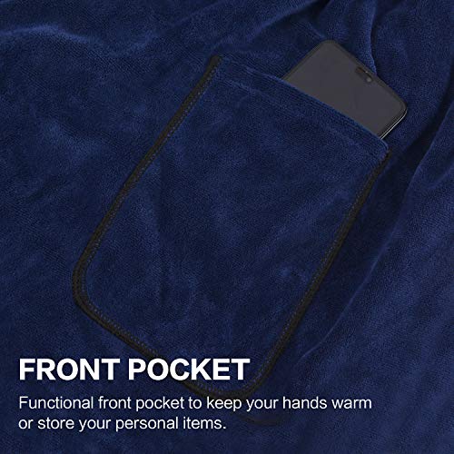 SINLAND Mens Bath Towel Wrap for Sauna Shower, Navy Blue, 24x63In - color: Navy Blue