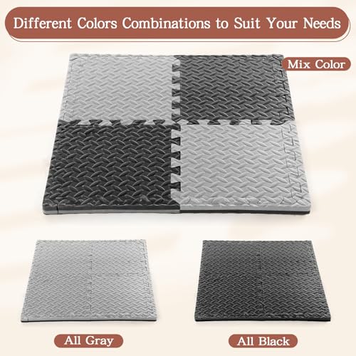 Breling 16 Pcs 12x12 Interlocking Foam Tiles, 0.79 in Thick Gym Floor Mats