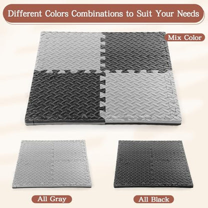 Breling 16 Pcs 12x12 Interlocking Foam Tiles, 0.79 in Thick Gym Floor Mats