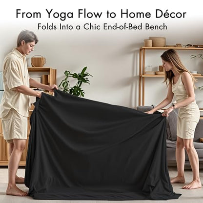 Convertible Yoga Chair for Adults, Ergonomic Foam Lounge with Lumbar Pillow, Washable Cover, Side Pocket, No Assembly Needed – Great for Exercise, Stretching & Relaxation Black - color: Black