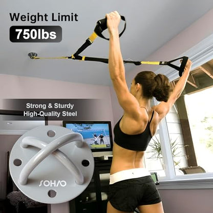 Wall Ceiling Mount Bracket for Suspension Straps, Aerial Yoga Swing & Hammock, Gymnastic Rings, Boxing Punching Bags, Body Strength Gym Equipment and Battle Ropes - color: SR-1