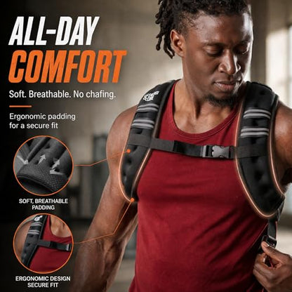 8 lb Weighted Vest for Women & Men – Adjustable Fit Workout Vest for Walking, Running, Cardio & HIIT | Fixed Weight Design, Breathable & No-Bounce | ENERGI CORE Fitness Gear