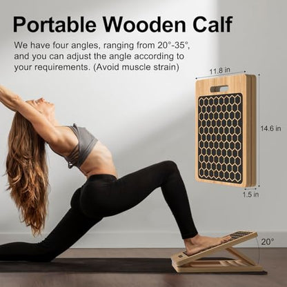 Adjustable Stretching Board, 4-Level Portable Calf Stretch Board for Exercise & Pilates, Supports up to 300lbs for Deep Squat, Heel & Ankle Workouts, Home Gym Fitness Equipment for All