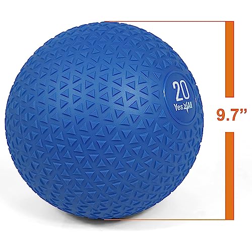 Yes4All Slam Balls, 10-40lb Weighted Ball Weight, Durable PVC Sand Filled Workout Dynamic Slam Ball for Core Strengthen