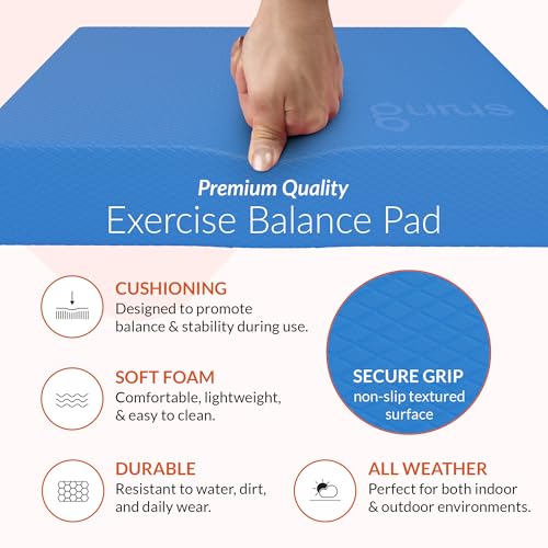 Balance Pad – High-Density Foam Balance Pad Physical Therapy for Stability & Strength, Exercise Foam Pad for Balancing, Non-Slip Lightweight Trainer for Home Gym & Rehab (Blue)