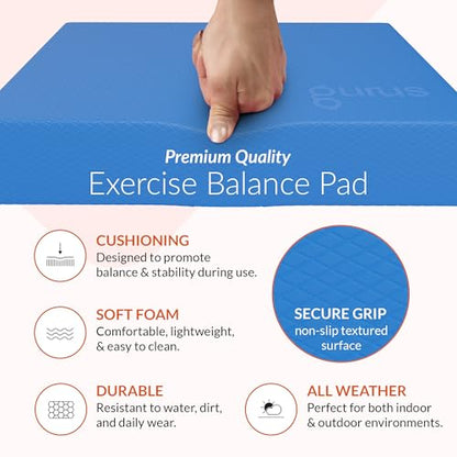 Balance Pad – High-Density Foam Balance Pad Physical Therapy for Stability & Strength, Exercise Foam Pad for Balancing, Non-Slip Lightweight Trainer for Home Gym & Rehab (Blue)