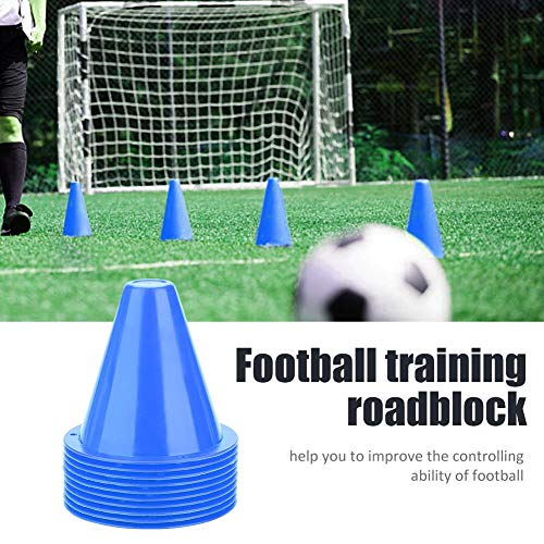 Alomejor Soccer Cones,10pcs Blue Agility Training Football Training Cones Durable for Youth Coaches Team Drills Field Practice Speed Exercises