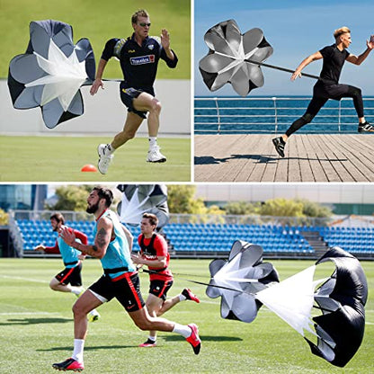 KUYOU Running Speed Training Speed Chute Resistance Parachute for Speed and Acceleration Training Fitness Explosive Power Training 56-Inch