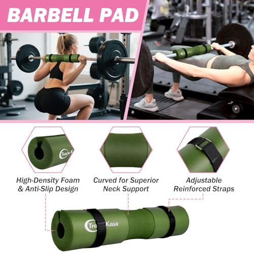 Barbell Pad Set: Hip Thrusts Pad for Squats Weight Lifting Gym Equipment Accessories - color: Green