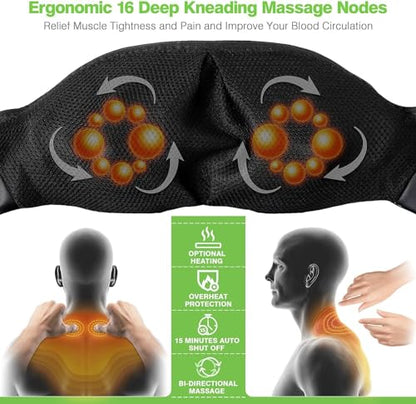 cotsoco Neck Massager, Shiatsu Shoulder and Back Neck Massager with Heat, Neck Massager Pillow for Neck for Body Muscle Pain Relief, Neck Massager Gifts for Mom Dad Women Men, Home, Office Car Use