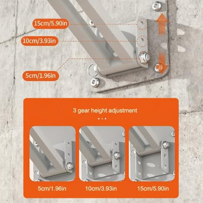 Pull Up Bar Wall Mounted,Foldable Design for Home Gym Equipment,Installation of 6 Expansion Screws,5mm Thicken Mounting Plate,330LBS Load Capacity