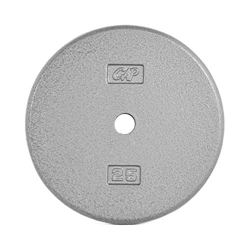 CAP Barbell Standard 1-Inch Cast Iron Weight Plates - Singles & Sets | 1.25-50 lbs | Multiple Options - color: Gray, size: 25 lb - Single