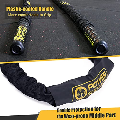 POWER GUIDANCE Battle Rope, 1.5/2 Inch Diameter Poly Dacron 30, 40, 50Ft Length Exercise Equipment for Home Gym & Outdoor Workout, Battle Rope Anchor Included… - size: 1.5 Inch x 40 Feet