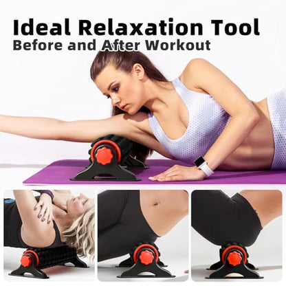 XL IT Band Firm Foam Roller with Resistance Holder - 17 inches - Exercise Roller for IT Band Issues, Deep Tissue Muscle Massage, Muscle and Back Roller for Fitness, Gym Equipment (Black) - color: Black