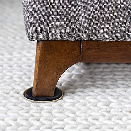 Duck Brand Plastic Carpet Furniture Sliders, 3.5 inch Width, Round, 16 Pack, Brown (284857) - size: 3-1/2 in. diameter / 16-pack, style: For Carpet