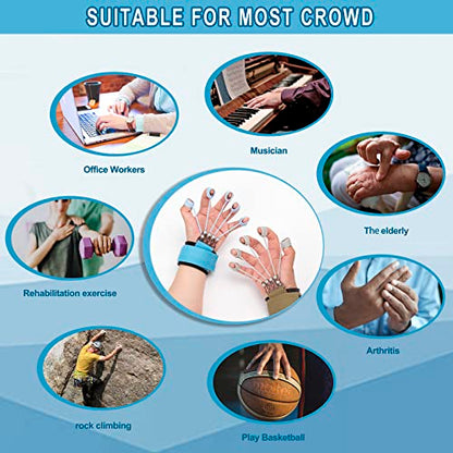 Finger Strengthener Band Exerciser Trainer ,Finger Resistance Band for Hand Grip Strength Forearm Stretching Rehabilitation Fitness Assist for Arthritis, Carpal Tunnel for Muscle Building and Injury Recovery.