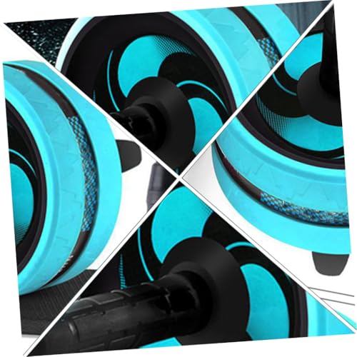 Mute Ab Roller with Non-slip Handles Knee Pad and Jump Rope for Women Core Strength Trainer for Home Gym Portable Fitness Wheel for Beginners and Advanced Users Blue and Black