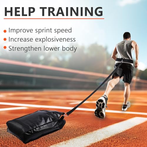 Adjustable Weight Sled Trainer Sandbag Sled Trainer with 3 Weight Sandbags for Speed Training Indoor Outdoor