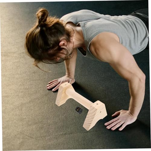 Toddmomy 2pcs Wooden Parallettes Bars for Push-ups and Sturdy Wood Stands for Men and Women Versatile Exercise Equipment for Strength Training and Calisthenics