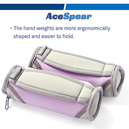 AceSpear Hand Weights for Women Men 1lb 2lbs 3lbs 4lbs Soft Dumbbells of 2, Detachable Walking Weight for Aerobics, Jogging, Running - color: Purple, style: 4 lbs x 2