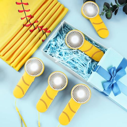 24 Pcs Softball Team Gifts Set, Includes 12 Pcs Softball Cooling Towels and 12 Portable Fans, 40"x12" Workout Sport Towels Mini Handheld Fan for Sport Party Favors (Battery Not Include)
