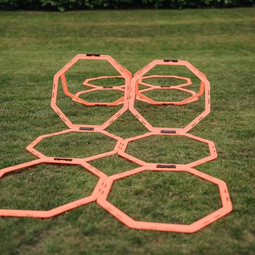 Flick 2 in 1 Octa Speed Rings – Speed Agility Ladder with Hurdle Capability - Multi-Sport Agility Training Equipment – Football Agility Training Set