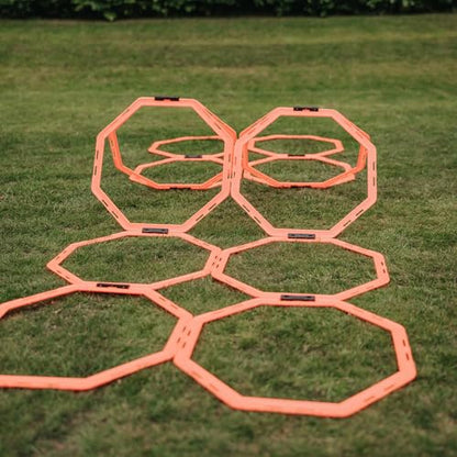 Flick 2 in 1 Octa Speed Rings – Speed Agility Ladder with Hurdle Capability - Multi-Sport Agility Training Equipment – Football Agility Training Set