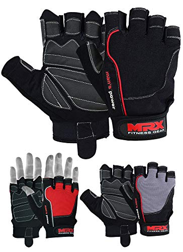 MRX Weightlifting Gloves for Men and Women Gym Workout Bodybuilding Strength Training Weight Lifting Grip Glove with Padded Palm - color: Black, size: X Small