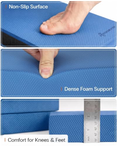StrongTek 2-in-1 Foam Balance Pad and Kneeling Pad, 15.8 or 19 in Sizes - color: L-BLUE