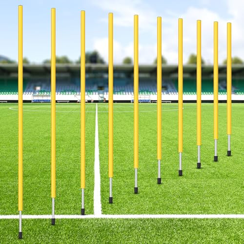 Blulu 5/10/30pcs Training Agility Pole,5ft Adjustable - color: Yellow