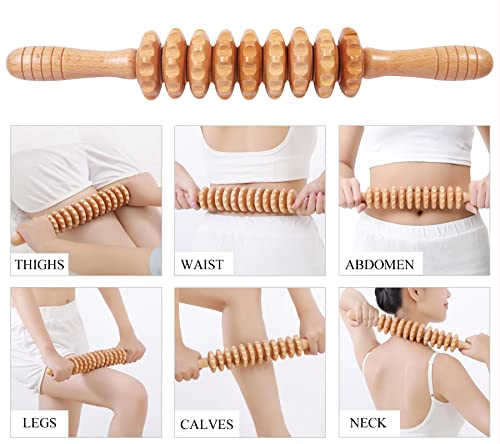 3-in-1 Wood Therapy Massage Tools Lymphatic Drainage Massager Wooden Massager for Maderoterapia,Anti-Cellulite, Body Sculpting & Contouring
