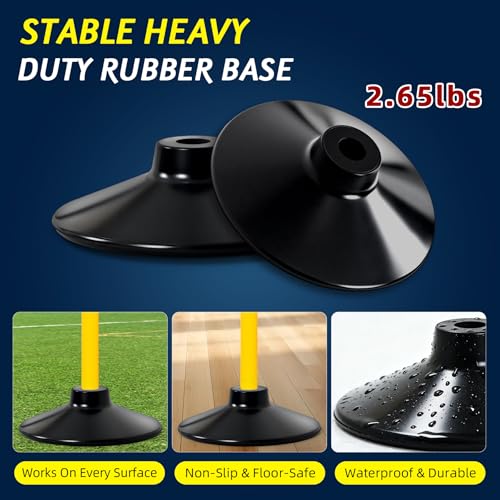 4FT Agility Hurdles 4PCS, Adjustable Sports Speed Hurdles with Rubber Base, Agility Poles for Soccer Football Track & Field, Agility Training Equipment for Kids Athletes Physical Therapy
