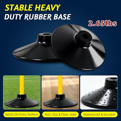 4FT Agility Hurdles 4PCS, Adjustable Sports Speed Hurdles with Rubber Base, Agility Poles for Soccer Football Track & Field, Agility Training Equipment for Kids Athletes Physical Therapy