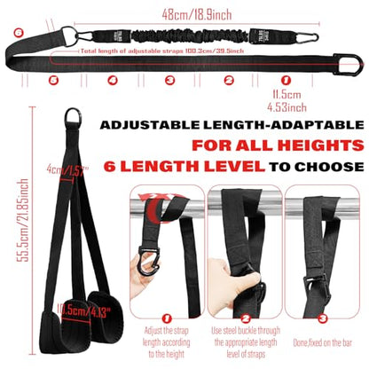 Pull-Up Assistance Bands Kit, 400lbs Heavy Pull-Up Bands Resistance Bands with Feet/Knee Rest, Adjustable Weight Bands for Body Exercise Strength Training