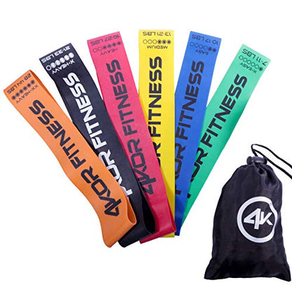 Resistance Loop Band Set, Perfect for Crossfit, Yoga, Physical Therapy, and Booty Building - color: 6 Piece Miniband Set (2" x 12")