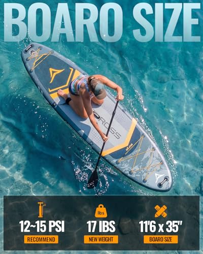 11'6"x35" Inflatable Paddle Board, 450lbs Extra Wide Stand Up Paddleboard for Adults with Premium SUP Accessories Kit & Backpack, Blow Up Kayak Non-Slip Stable Deck Boat for Yoga Fishing Surf - style: Grey/kayak seat